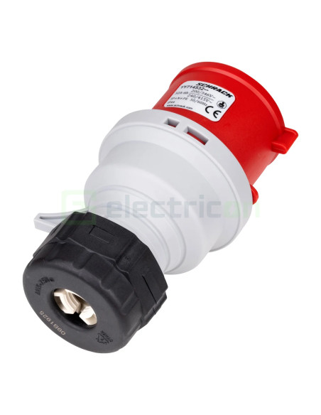 Fișă industriala, CEE fix, 5 poli, 32A, 400V, IP44, Schrack, YY714532