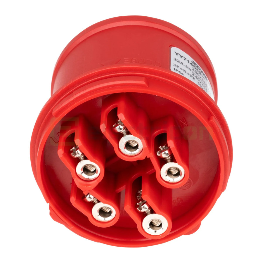 Fișă industriala, CEE fix, 5 poli, 32A, 400V, IP44, Schrack, YY714532
