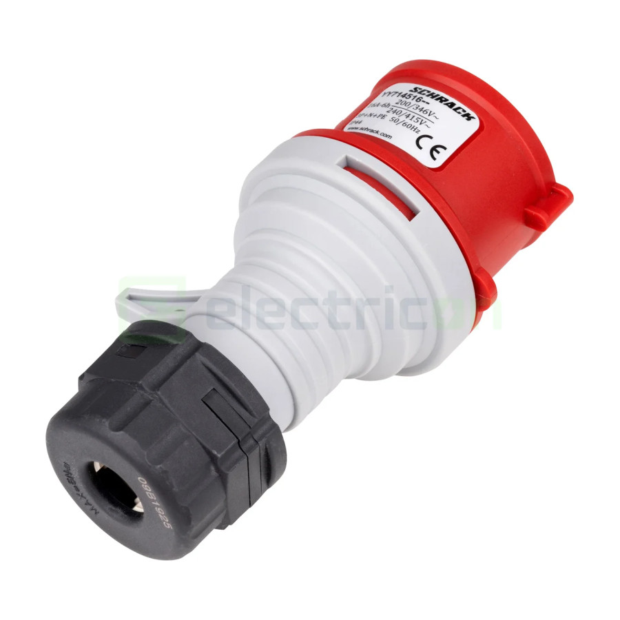 Fișă industriala, CEE fix, 5 poli, 16A, 400V, IP44, Schrack, YY714516