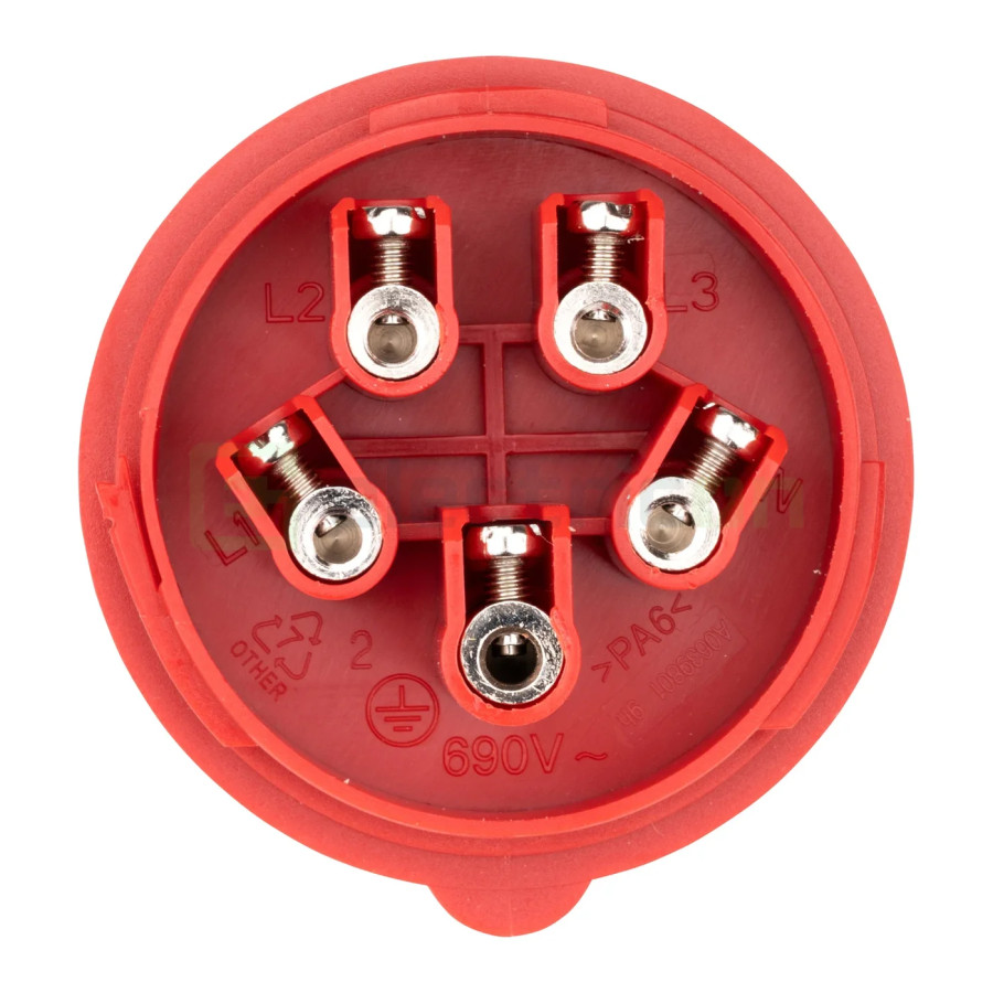 Fișă industriala, CEE fix, 5 poli, 16A, 400V, IP44, Schrack, YY714516