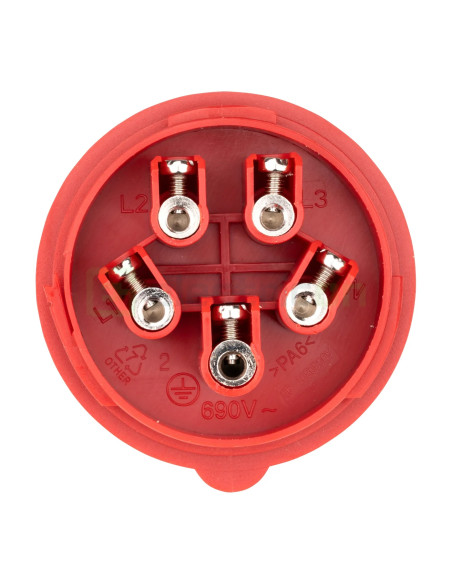 Fișă industriala, CEE fix, 5 poli, 16A, 400V, IP44, Schrack, YY714516