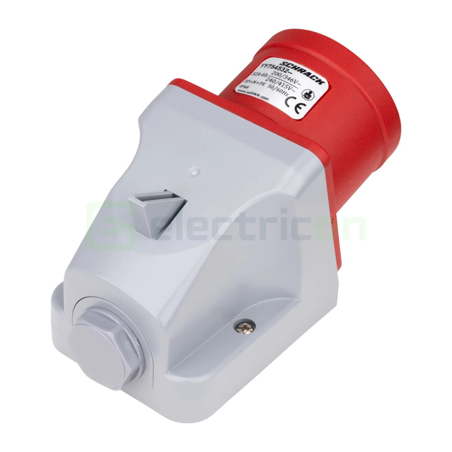 Fișă industriala, CEE fix, 5 poli, 32A, 400V, IP44, Schrack, YY754532