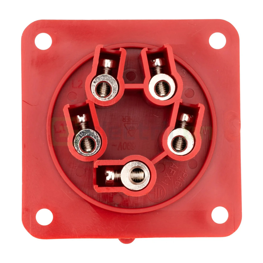 Fișă industriala, CEE fix, 5 poli, 32A, 400V, IP44, Schrack, YY754532