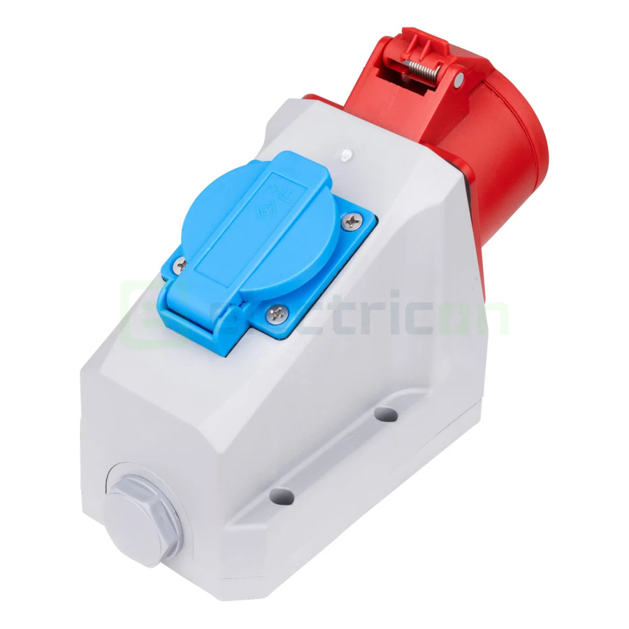 Priza industriala, CEE combinat, 5 poli, 16A, 400V, IP44, precablat, Schrack, YY774516