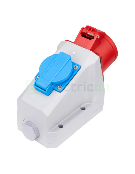 Priza industriala, CEE combinat, 5 poli, 16A, 400V, IP44, precablat, Schrack, YY774516