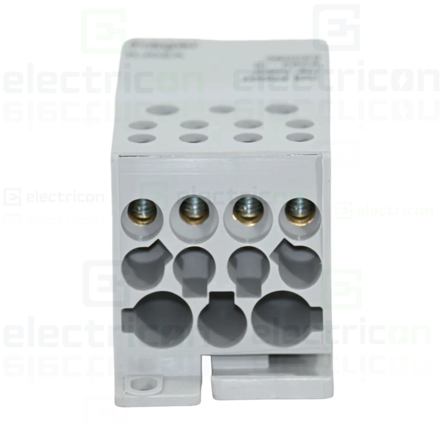 Bloc distribuție 95mm² Bloc distribuție terminal, 1P, 250A, 1x95mm²+2x35mm²+5x16mm²+4x10 mm² lățime 45mm, Hager,  KJ02A – montaj