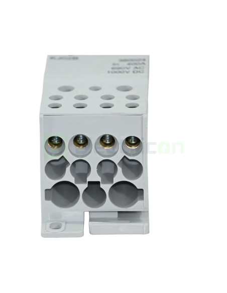 Bloc distribuție 185mm² Bloc distribuție terminal, 1P, 400A, 1x185mm²+2x35mm²+5x16mm²+4x1,5-10 mm² lățime 45mm, Hager,  KJ02B – 