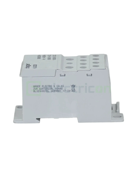 Bloc distribuție 185mm² Bloc distribuție terminal, 1P, 400A, 1x185mm²+2x35mm²+5x16mm²+4x1,5-10 mm² lățime 45mm, Hager,  KJ02B – 