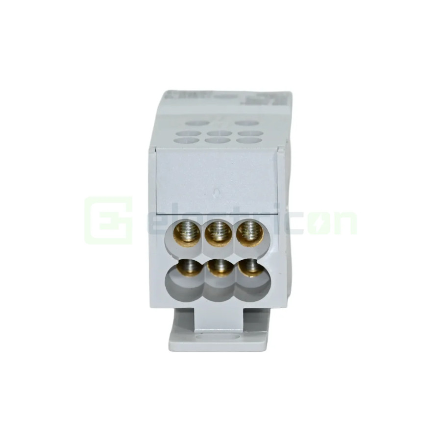Bloc distribuție 70mm² Bloc distribuție terminal, 1P, 160A, 1x70mm²+6x16mm² + 1 bară colectoare 16x5mm, lățime 35mm, Hager, KJ02