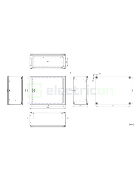 Dulap metalic cu contrapanou și ușă, IP66, 400x500x210 mm, Schrack, WSA4050210 - Electricon.ro