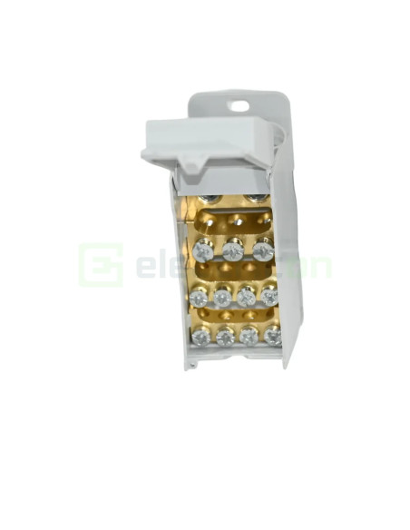 Bloc distribuție 70mm² Bloc distribuție terminal, 1P, 160A, 2x70mm²+3x25mm²+8x16mm², 36 mm lățime, Hager, KJ02CN – montaj rapid 