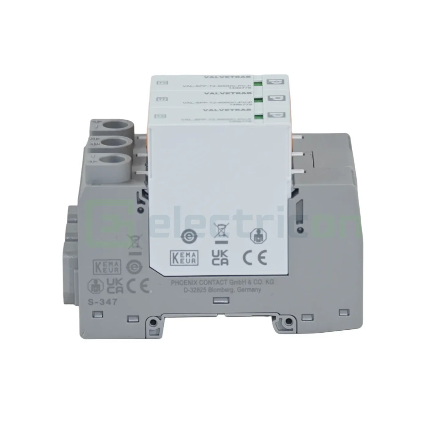 Descarcator la supratensiune T2, 600VDC, 3P, VAL-SPP-T2-600DC-PV-2+V-UT, Phoenix Contact, 1466770