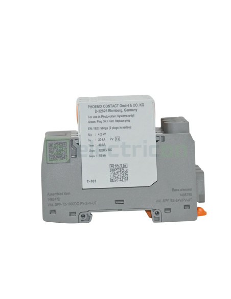 Descarcator la supratensiune T2, 1000VDC, 3P, VAL-SPP-T2-1000DC-PV-2+V-UT, Phoenix Contact, 1466772