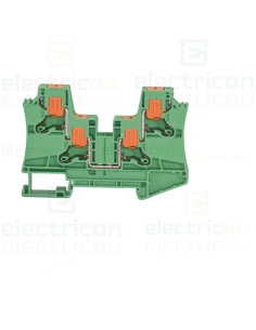 Clemă de derivație 6 mm² Clemă șir de trecere, 2 conexiuni, 6 mm², verde, PTV 6 GREEN, Phoenix Contact, 1291930 – montaj rapid ș 2