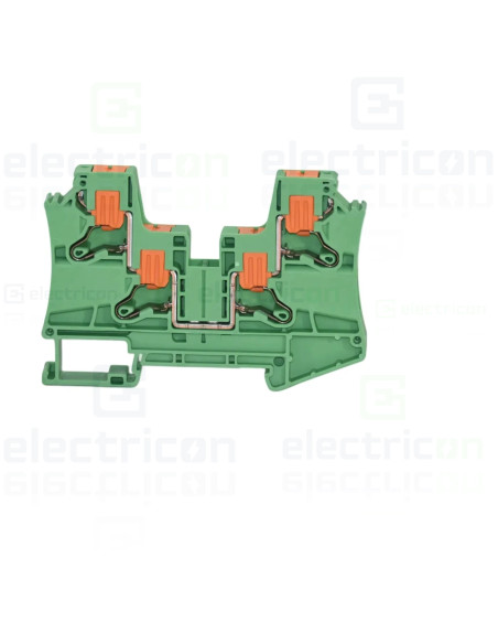 Clemă de derivație 6 mm² Clemă șir de trecere, 2 conexiuni, 6 mm², verde, PTV 6 GREEN, Phoenix Contact, 1291930 – montaj rapid ș