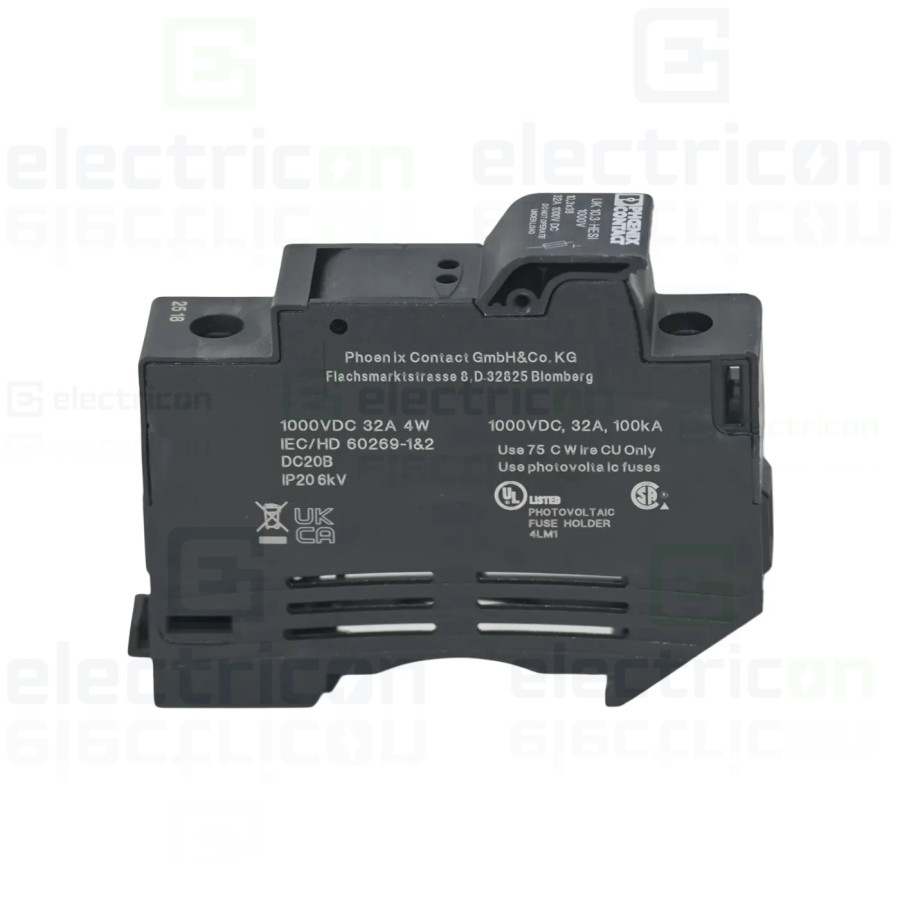 Separator fuzibil (soclu), pentru CH10x38, maxim 30A, 1P, fotovoltaic, UK 10,3-HESI 1000V, Phoenix Contact, 3211236