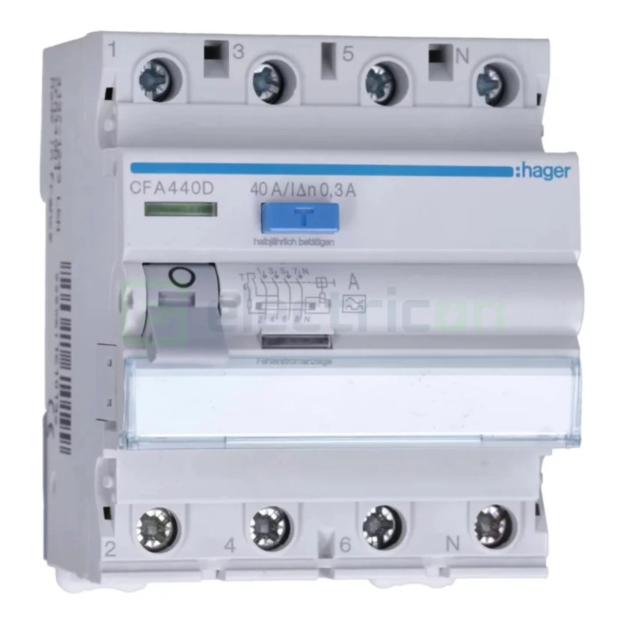 Intreruptor RCCB 40A/300mA Hager - CFA440D