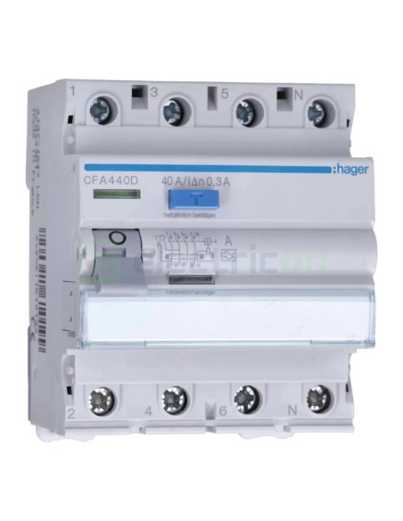 Intreruptor RCCB 40A/300mA Hager - CFA440D