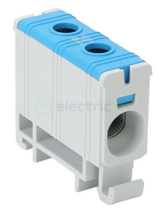 Clemă de derivație 35 mm² Clema de derivatie, fixare pe sina, albastru, 2.5-35 mm², max 135A, Tracon Electric, FLEAL-35/1K – mon