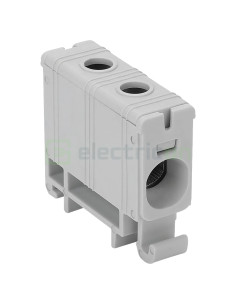 Clemă de derivație 35 mm² Clema de derivatie, fixare pe sina, gri, 2.5-35 mm², max 135A, Tracon Electric, FLEAL-35/1 – montaj ra