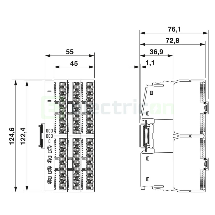 Modul de expansiune PLC, 6 sloturi pentru module Axioline, AXL F BP SE6, Phoenix Contact, 1088136