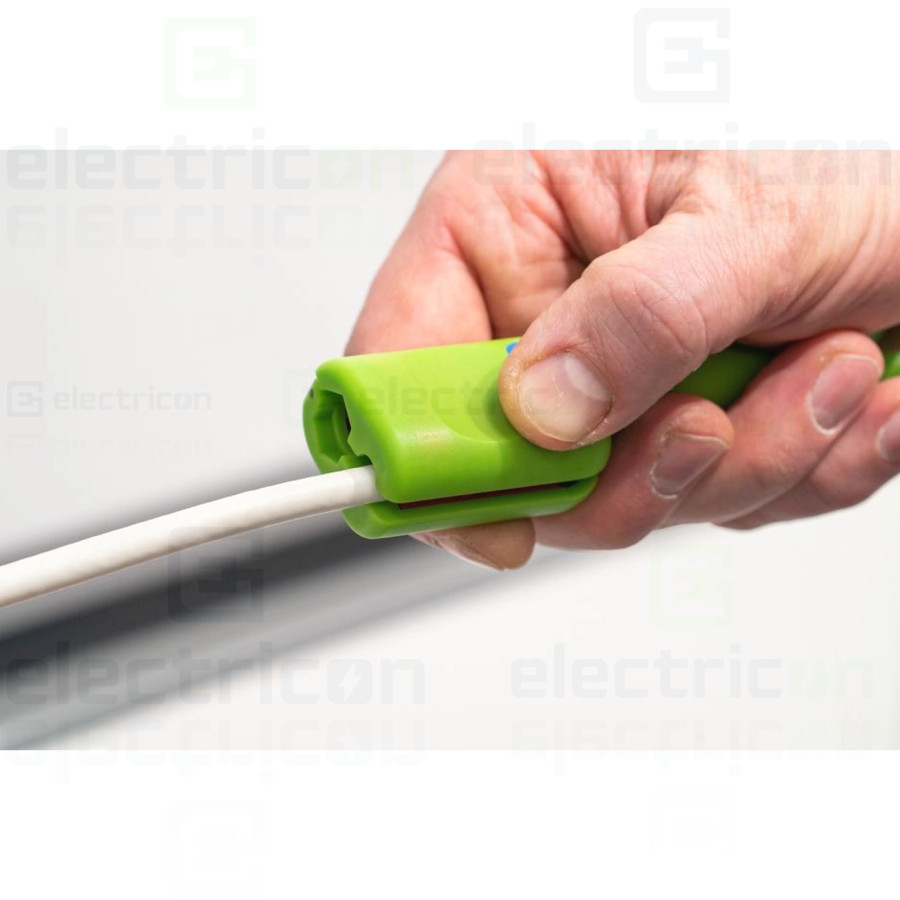 Unealta pentru inlaturarea mantalei si dezizolarea cablurilor coaxiale, Coax nr. F1 Green Line, Weicon