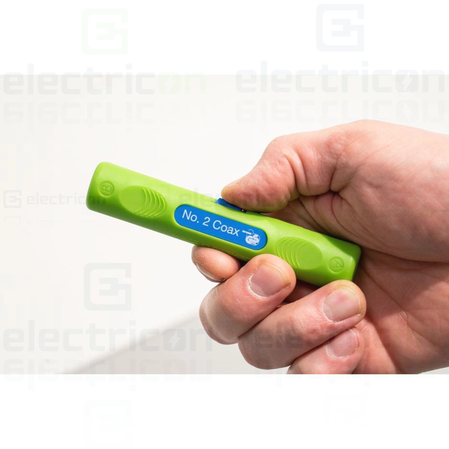 Unealta pentru inlaturarea mantalei si dezizolarea cablurilor coaxiale,Coax Stripper No.2, inteval 4,8 - 7.5 mm², Verde