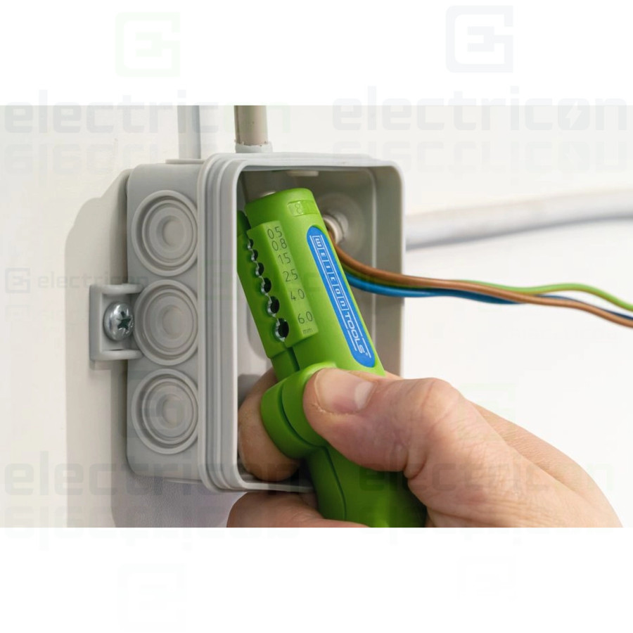 Dezizolator Quadro nr. 16, multifunctional, interval de dezizolat, 0.5 - 6 mm², inlaturare manta Ø 8- 13mm, Verde