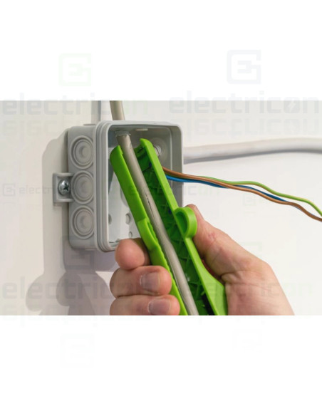 Unealta pentru inlaturarea mantalei si dezizolarea tuturor cablurilor rotunde uzuale, nr 13 Green Line, Ø 6 - 13 mm, Verde