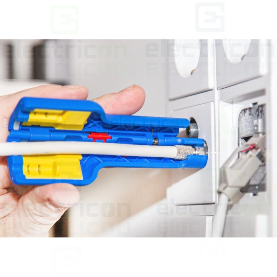 Dezizolator pentru inlaturarea mantalei si dezizolarea cablurilor coaxiale,Coax-Stripper Nr. 1