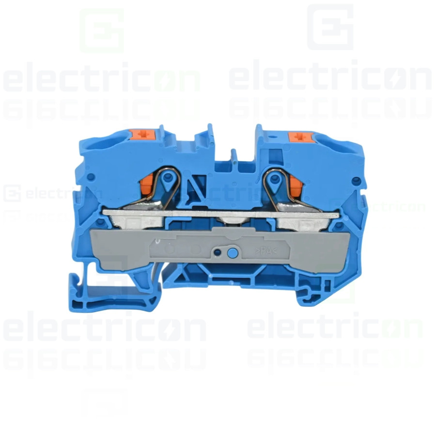 Conector Wago 10 mm² Clema șir, de trecere, 2 conexiuni, 10 mm²,albastru, CAGE CLAMP, Wago, 2210-1204 – montaj rapid și sigur în