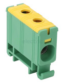 Clema de derivatie - montaj pe șină DIN - 2.5-35 mm², max 135A, Verde-Galben, Tracon Electric, FLEAL-35/1ZS