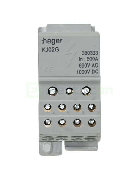 Bloc distribuție 35mm² Bloc distributie terminal, 1P, 500A, 2x35mm² + 5x16mm² + 4x10mm² + bara colectoare din cupru de 24x6mm, l