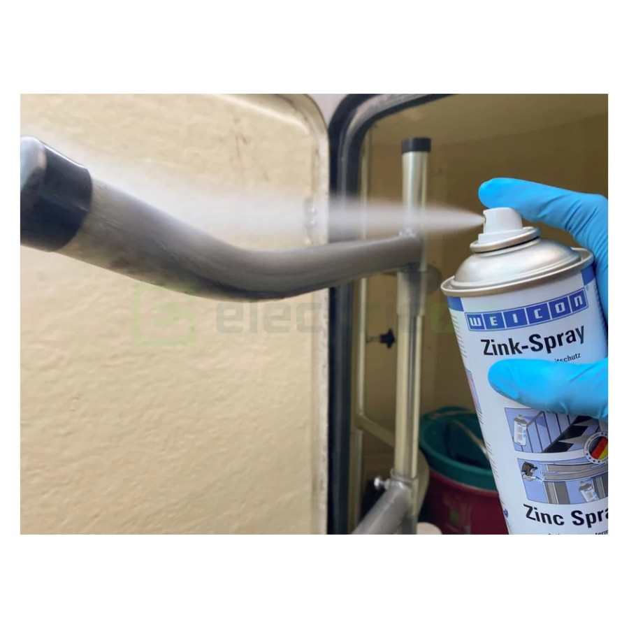 Spray zinc mat, protectie catodica impotriva coroziunii cu certificat de utilizare pentru sectorul alimentar, 400 ml, Weicon, 10