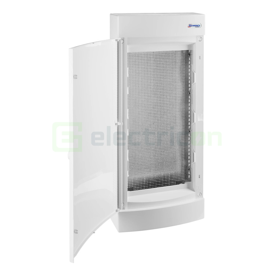 Tablou multimedia, aparent, 48 module, ușă albă, IP40, Schrack