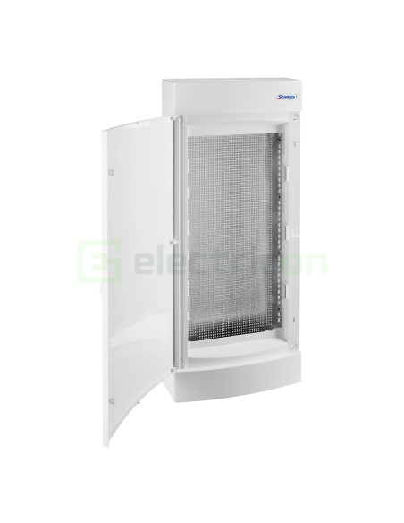 Tablou multimedia, aparent, 48 module, ușă albă, IP40, Schrack