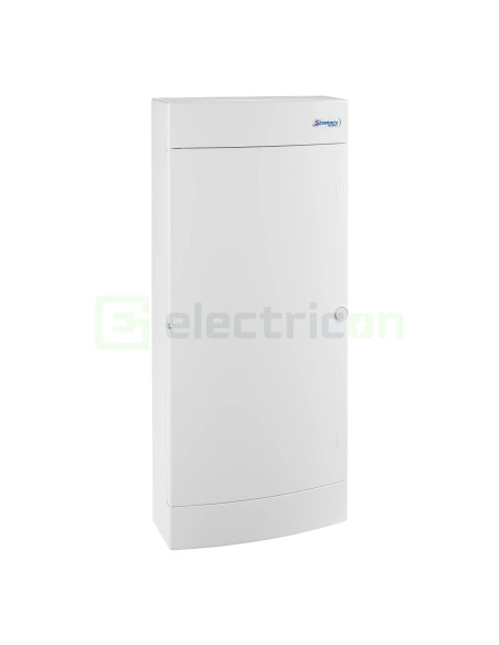 Tablou multimedia, aparent, 48 module, ușă albă, IP40, Schrack