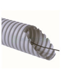 Copex - tub riflat - PVC Ø20 mm - 100 metri - 750N ignifug cu fir (ciment lichid) - gri - Elettrocanali - ECICTA - ECICTA20T