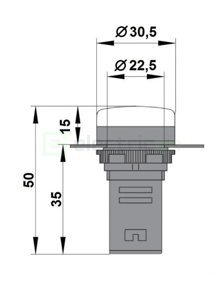 Lampa de semnalizare, LED, rosu, 24VAC/DC, Schrack, BZ501210-B