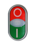 Buton comandă dublu - luminos 1/0 - pentru tablou - verde-roșu - Schrack - MM216700