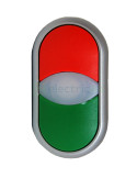 Buton comandă dublu - luminos - pentru tablou - verde-roșu - Schrack - MM216698