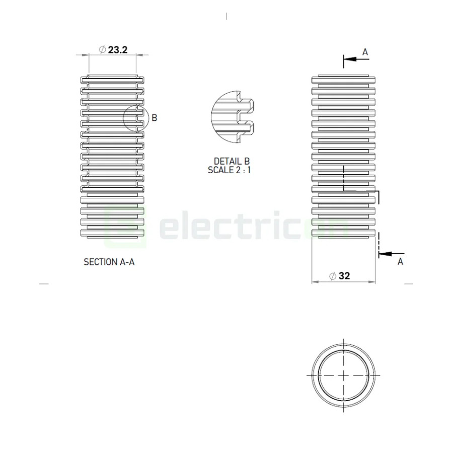 copex tub corugat flexibil Kouvidis Conflex HF IAS 32mm 1250N gri 25m 2004032