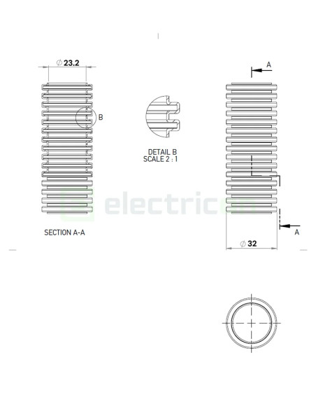 copex tub corugat flexibil Kouvidis Conflex HF IAS 32mm 1250N gri 25m 2004032