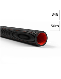 Copex tub protecție flexibil Kouvidis Duroflex Plus ISR 16mm 750N negru electric rola 50m 2050016