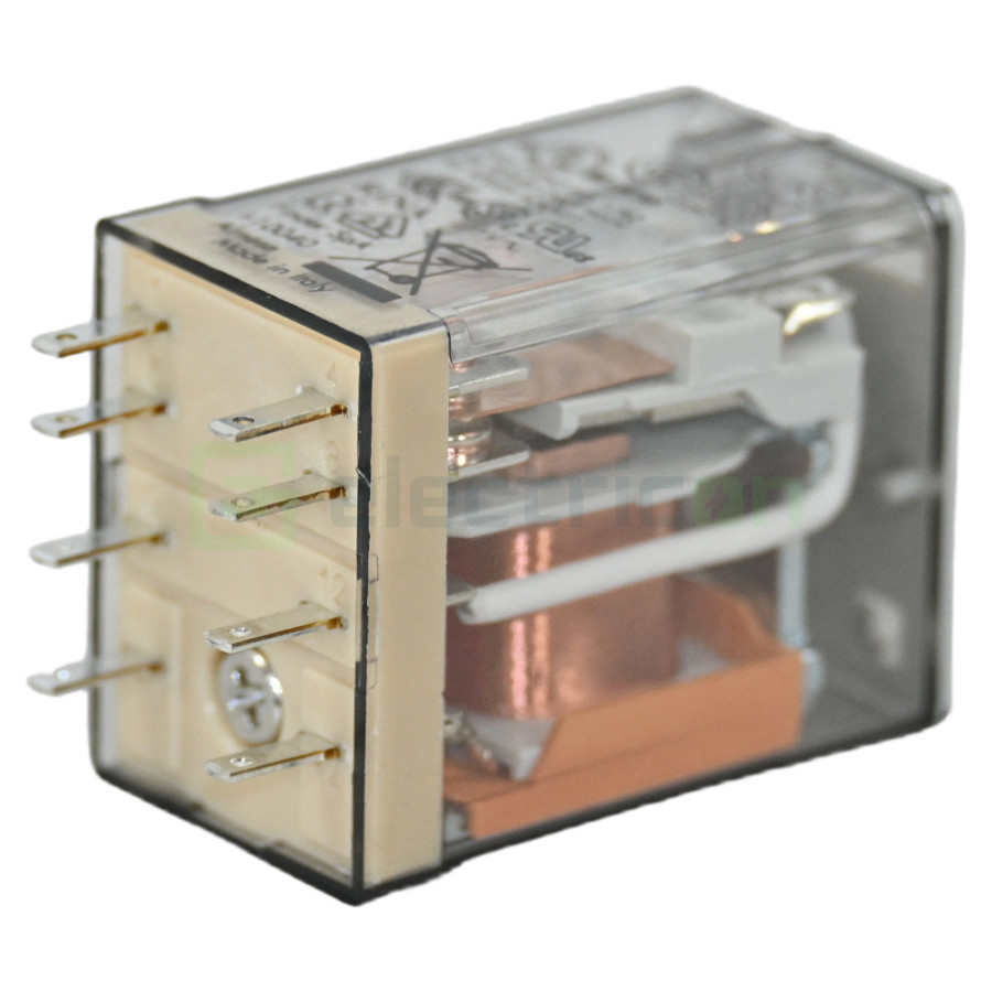 Releu industrial miniaturizat, 8 pini fixabili, 230V, 2CO, 10A, AgNi, Finder, 55.32.8.230.0000