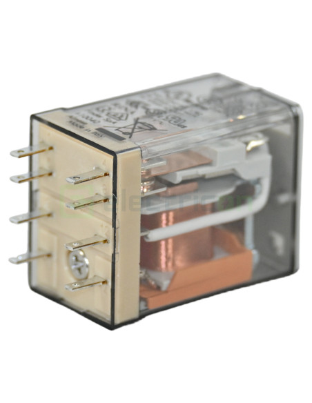 Releu industrial miniaturizat, 8 pini fixabili, 230V, 2CO, 10A, AgNi, Finder, 55.32.8.230.0000