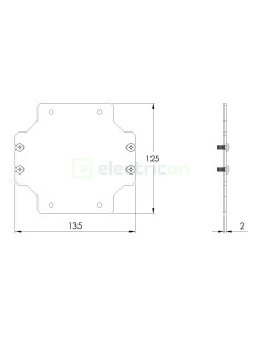 Placă montaj Schrack 150×150 mm – model WKAMP1515 2