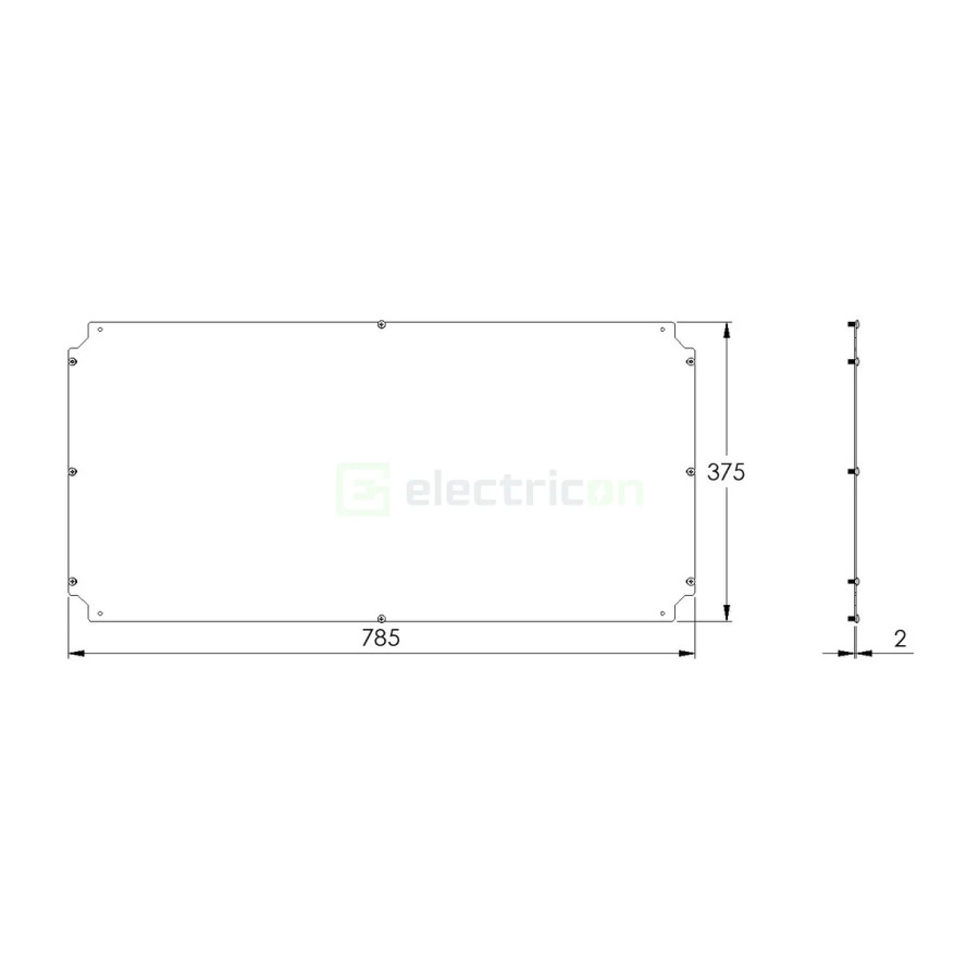 Placă montaj 400×800 mm Schrack – pentru cutii WKA4080
