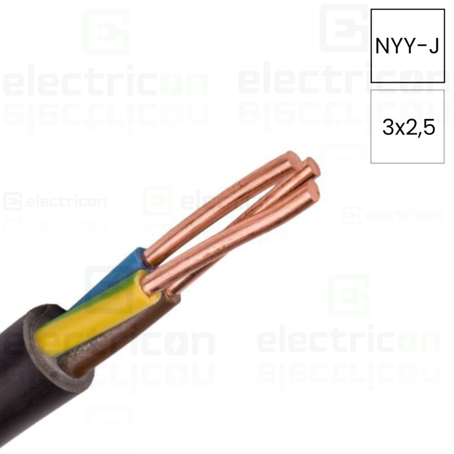 Cablu NYY-J 3×2,5 mm² Helukabel – alimentare & împământare