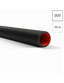 Copex - tub riflat - PVC Ø20 mm - 50 metri - 3 straturi/Antistatic - Negru/Verde ignifug - Kouvidis Duroflex Plus ISR 2051020